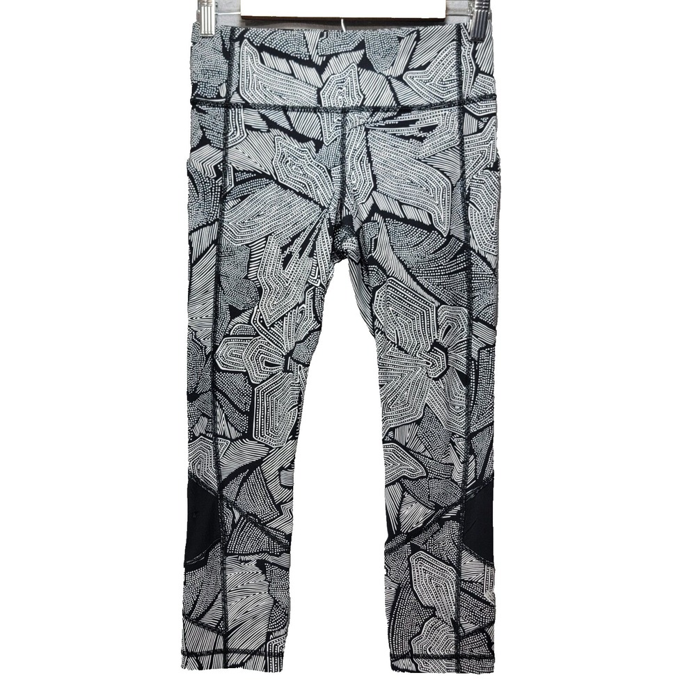 Lululemon Pace Rival Leggings‎ Women 4 Cropped Dottie Tribe Activewear Geometric